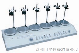 常州國華多頭磁力加熱攪拌器HJ-6A 數(shù)顯控溫 6頭