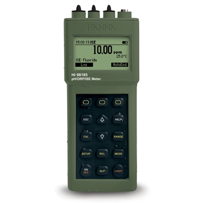 意大利哈納防水型便攜式pH/ ORP/ ISE/°C測(cè)定儀HI98185
